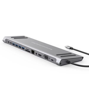 Estación de acoplamiento de diseño antideslizante 14 en 1, hub tipo c, USB 2,0, lector de tarjetas SD TF y otras multifunción para ordenador portátil - Product Image 3