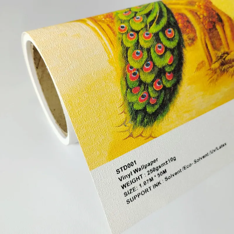 Impresión digital en blanco rollos de papel tapiz en blanco no tejido para Mural/Póster de calcomanía de pared