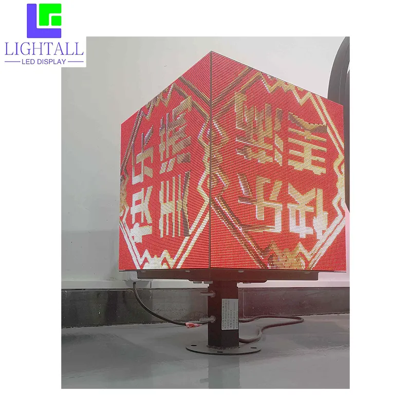 P2.9 layar kubus Led 500*500mm, layar kubus Led kreatif 4 sisi dan 5 sisi, tampilan merek Logo kubus iklan