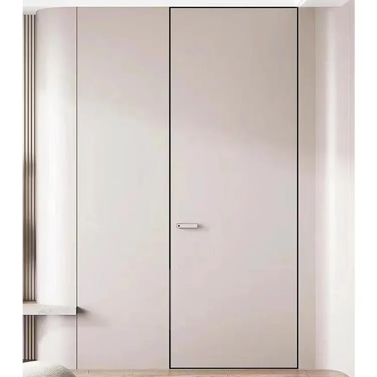 Good Quality White Color Interior Solid Wood Invisible Door Hidden Invisible Solid Wood Doors For Home