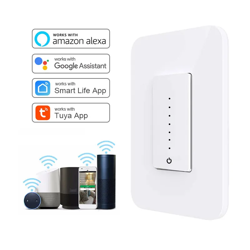 Amerikan tuya akıllı anahtarları dokunmatik ışık dimeri 3way düğmesi itici homekit modern çalışma wifi uzaktan kumanda ile