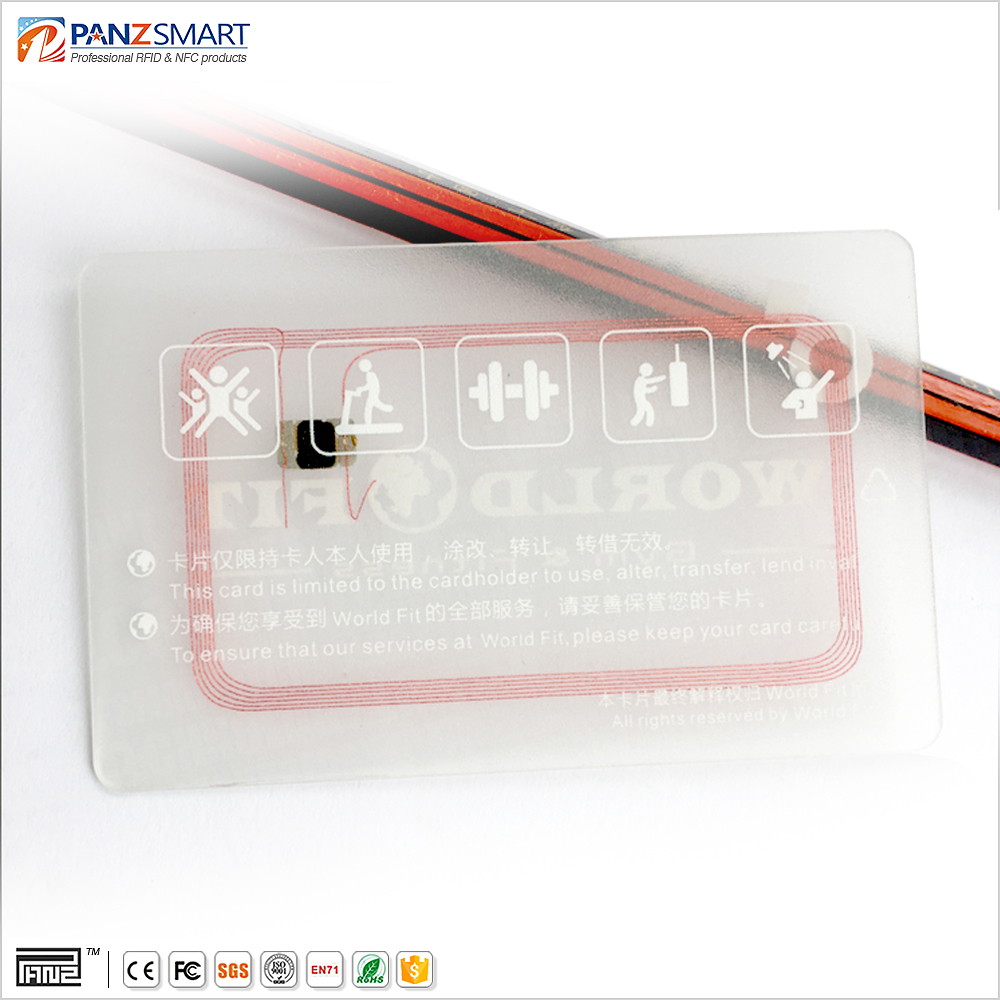 Customized clear transparent gift card RFID chip <strong>program</strong> URL <strong>website</strong> encoding NFC frost transparent business card for Social - Product Image 2