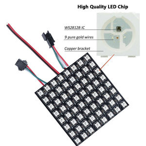 แผงไฟ RGB 8*8 Matrix หน้าจอพิกเซล LED แบบ5050 SMD WS2812B แผงวงจรสามารถเปลี่ยนได้ - Product Image 2