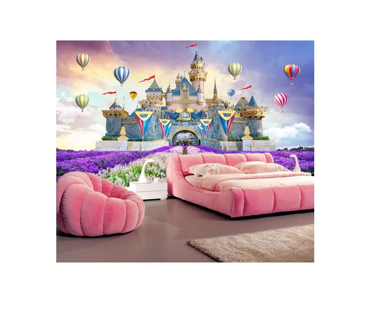 Decoración de impresión 3D para habitación de niños, murales, Castillo de fantasía, papel tapiz para jardín de infantes