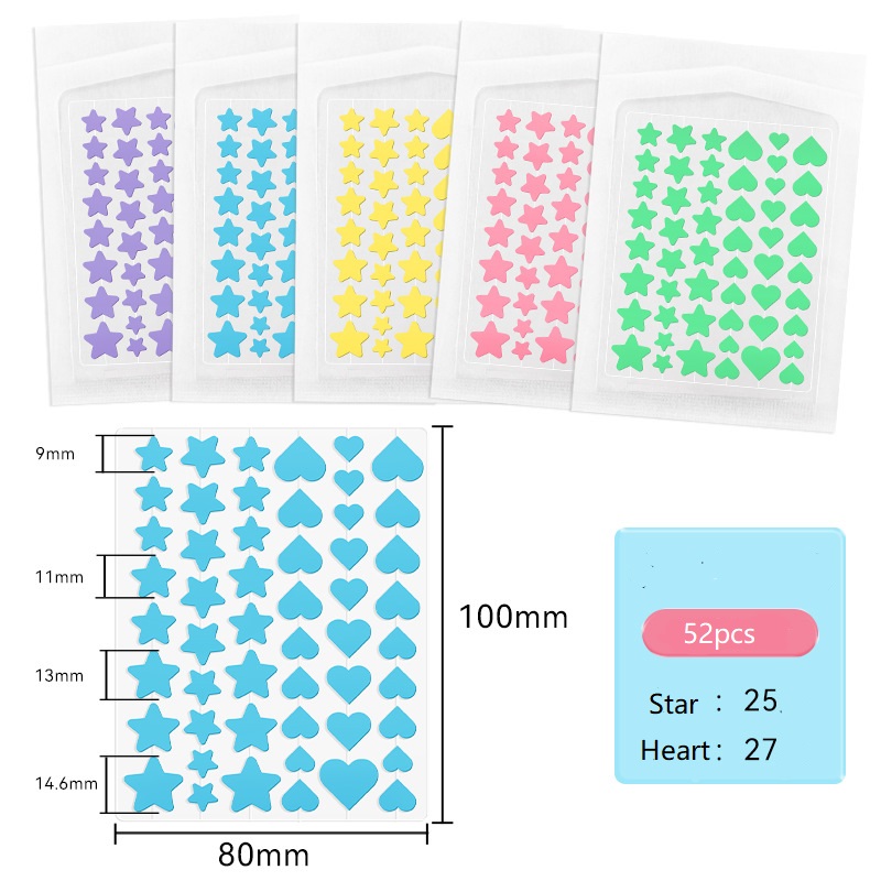 Étoile coeur BLEU 52 pcs