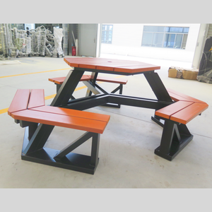 Kim loại bàn ăn băng ghế dự bị bên ngoài ngoài trời quán cà phê bảng thiết lập thương mại thép nhà hàng ngoài trời công cộng Dã Ngoại bảng băng ghế dự bị - Product Image 3