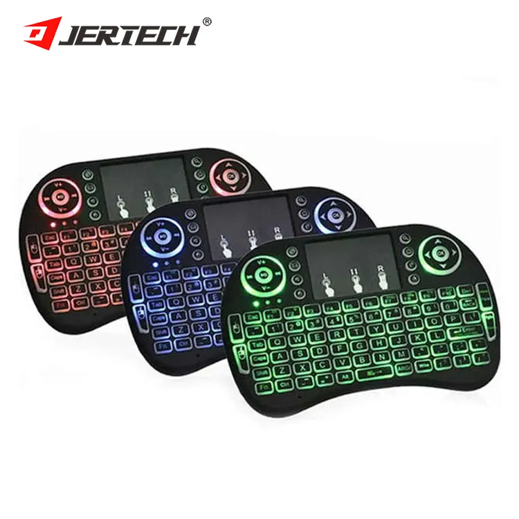 Jertech Custom Smart TV Box I8 Air Fly Teclado Computer 2.4Ghz Mini tastiera portatile Touch Pad tastiera Mouse Wireless retroilluminata