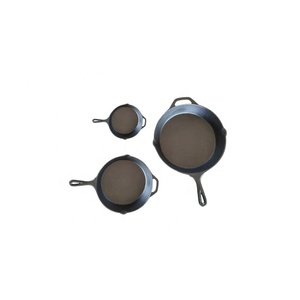 前味付けされた8 "10" 12 "ハンドルと唇が付いている鋳鉄のスキレット - Product Image 1