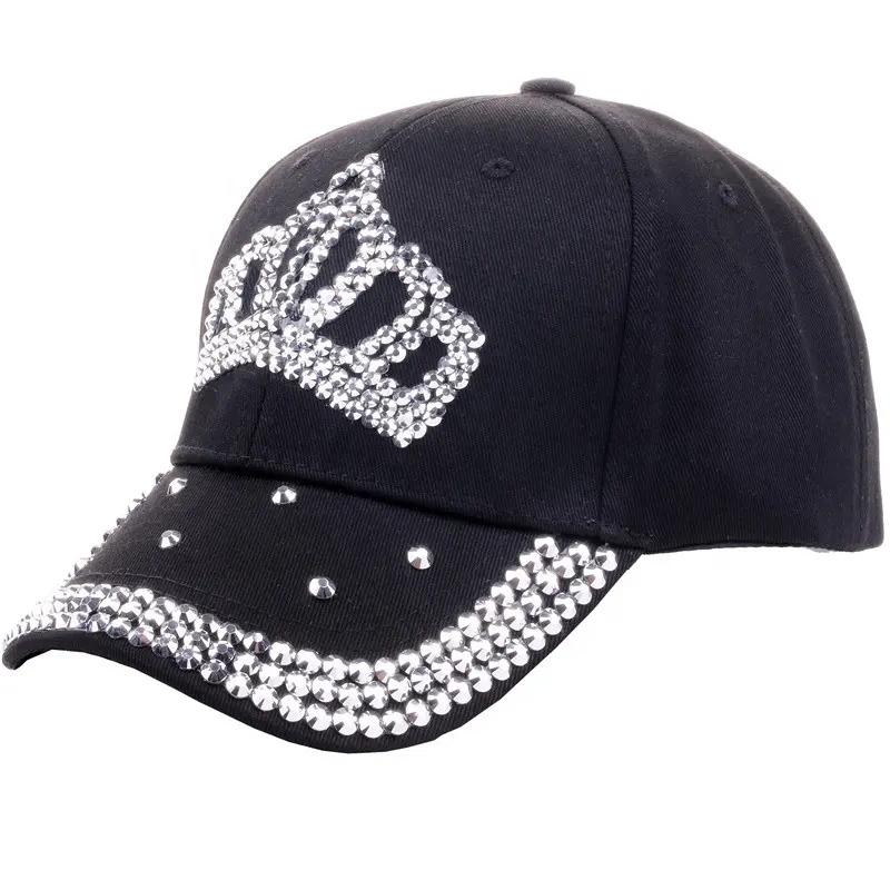 Sombreros de lujo con diamantes de imitación para mujer, gorra de béisbol con diamantes ostentosos, cierre a presión, para primavera y verano