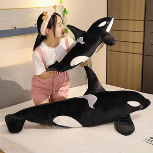 ホエールシャークぬいぐるみシャチの尾かわいい柔らかい枕キラーぬいぐるみシャチぬいぐるみ工場直販