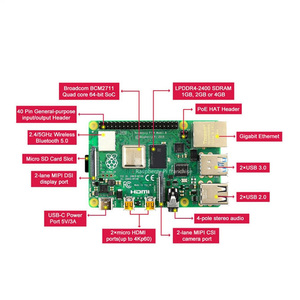 Placa DE DESARROLLO Raspberry Pi 4 modelo B con 1GB/2GB/4GB/8GB RAM para programación de Python módulos electrónicos de proyectos DIY