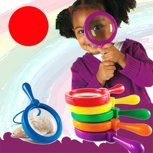 3x lente d'ingrandimento in plastica palmare a forma di cartone animato per bambini giocattolo di lente di lettura educativa per l'apprendimento dell'esplorazione dei bambini - Product Image 2