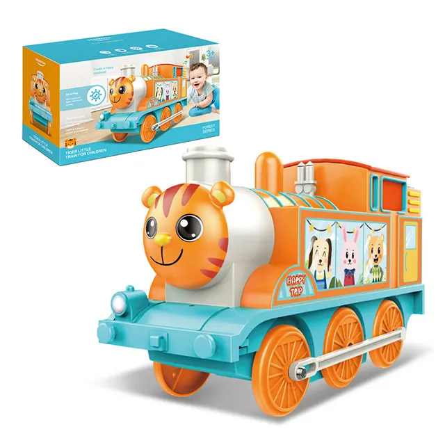 MOE Tiger-locomotora inercial para niños, pista de aprendizaje temprano, tren controlado, coche, personalizada, venta al por mayor, 2023