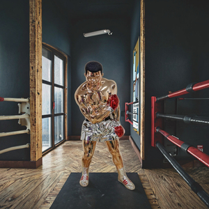 New Arrival cuộc sống-kích thước boxer người đàn ông bức tượng người nổi tiếng sợi thủy tinh Ali bức tượng điêu khắc mạ điện nhựa Thế giới thủ công mỹ nghệ - Product Image 5
