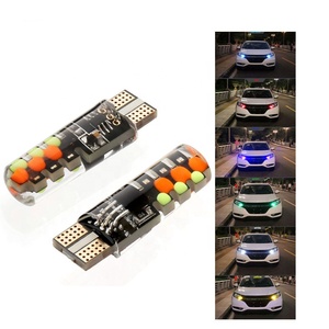 RGB T10 LED ışık ampul uzaktan kumanda RGB lamba araba için renkli geniş işık uzaktan kumanda Ace Ace aydınlatma LED - Product Image 1