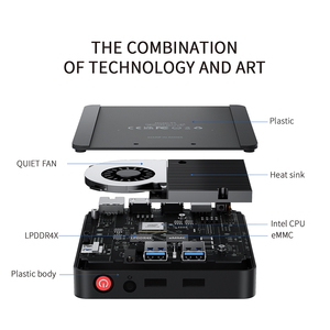 Silent Micro PC with <strong>4GB</strong> <strong>DDR4</strong> RAM 64GB EMMC 1000M LAN for HDMI USB Mini <strong>Desktop</strong> <strong>Computer</strong> for Industrial Use Available in US/EU P - Product Image 5