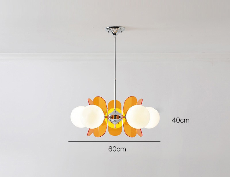 Verre de couleur blanche D60cm 5 têtes