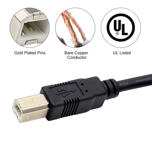 Original Brand <strong>USB</strong> <strong>2.0</strong> <strong>B</strong> Cable 1m/2m/5m Nylon Jacket 100W Power Smart Function Pure Copper for Android Mobile Phones Printers - Product Image 4