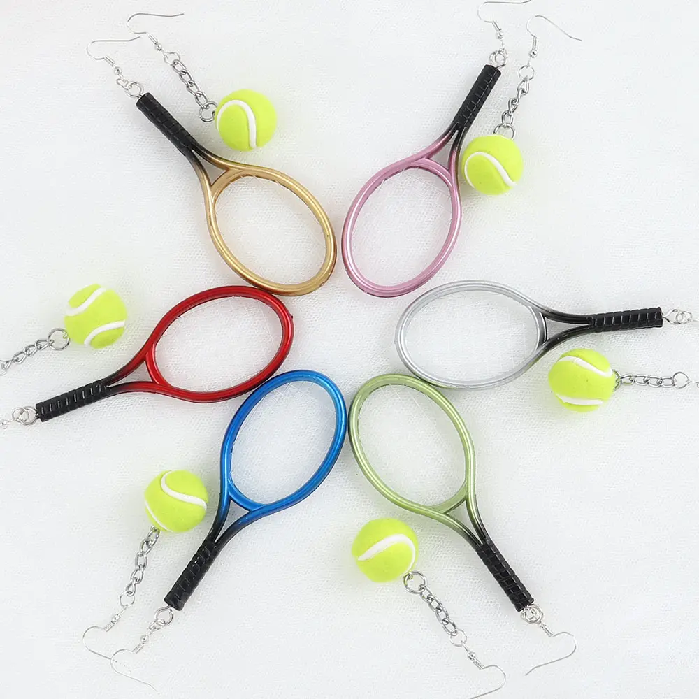 Nuovi orecchini pendenti Punk Cool divertenti per palline da Tennis per donne ragazze gioielli di moda orecchini pendenti per regali Sporter