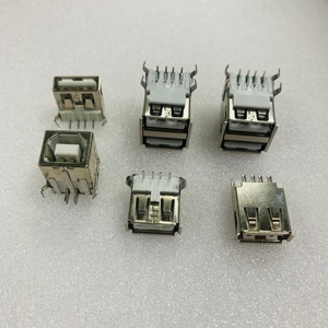 单排4针水平90度白色USB 2.0 a型母连接器双层8针 + 4针 - Product Image 5