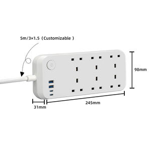 Enchufe de extensión Usb universal de diseño moderno Enchufe múltiple Toma de corriente de pared - Product Image 6