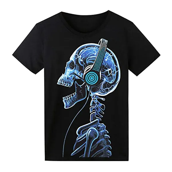 커스텀 라이트 업 사운드 활성화 EL 플래싱 티셔츠 Led 파티 프로모션 광고 애니메이션 T 셔츠 NO MOQ