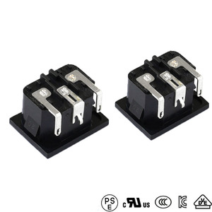 厂家直销15A 250V焊接交流插座C14 IEC 320 C14交流电源入口插座连接器