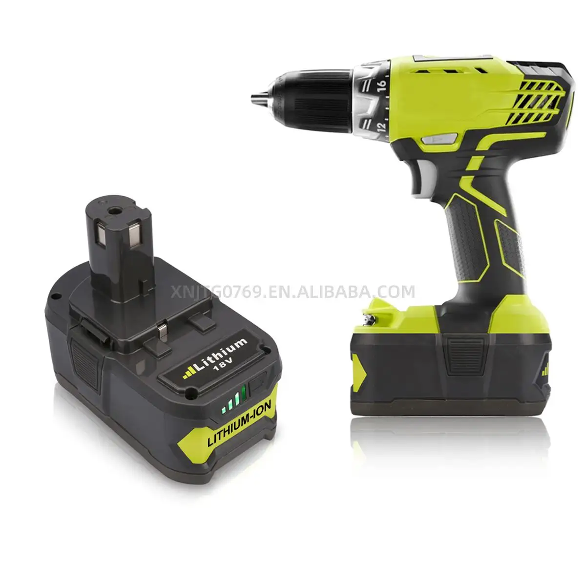 XNJTG Replacement Power Tool Lithium ionen Battery für Ryobi Rechargeable P108 18V 4.0Ah Battery