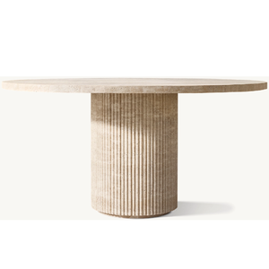 Luxuriöse Runde Esstische im Italienischen Stil aus Travertin für das Esszimmer - Product Image 1