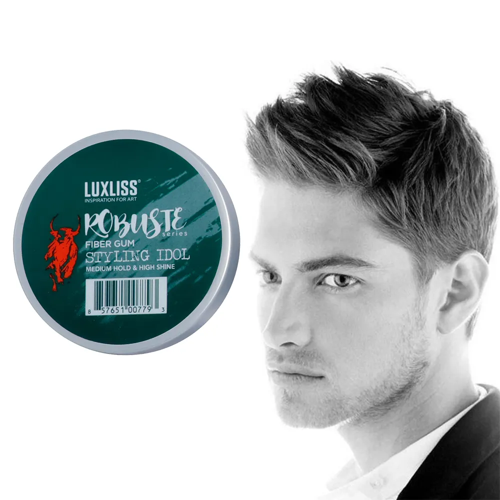 LUXLISS Hair Styling Wax Creme Private Label Produtos Hair Styling Hold High Shine Fiber Gum Hair Wax Gel para homens