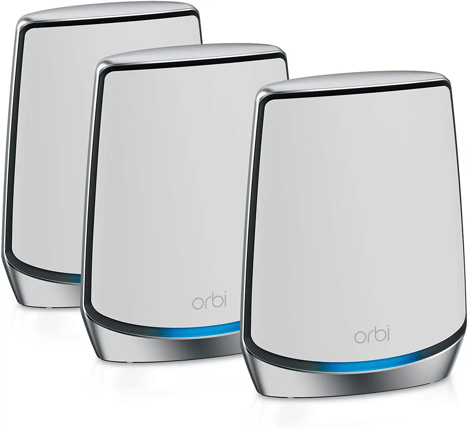 NETGEAR Orbi tüm ev üç bant örgü WiFi 6 sistemi (RBK853) yönlendirici ile 2 uydu uzatıcılar örgü AX6000 WiFi