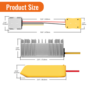 20V на 12V DC адаптер питания преобразователь с подключаемым колесным адаптером для 20V/18V литиевая батарея - Product Image 2