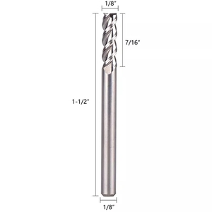 DZ 1.5 inç uzun 1/8 CNC Spiral freze uçları 3 flüt frezeler alüminyum kesim için özelleştirilmiş OEM destek - Product Image 3