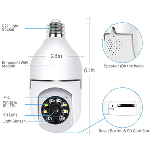 360 telecamere di sicurezza telecamera esterna Wireless per il rilevamento del movimento di sicurezza domestica e allarme telecamera a lampadina Audio bidirezionale - Product Image 6