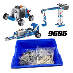 6-8 yıl çocuklar 396 adet robot kiti eğitici oyuncaklar yapı taşları montaj teknik oyuncak kutusu seti inşa 9686-B - Product Image 3