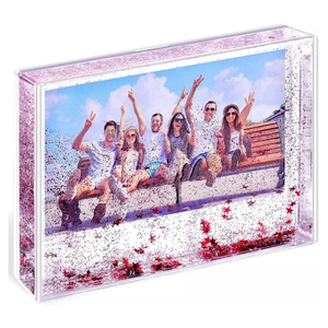 Su kar küresi reçine akrilik fotoğraf çerçevesi 4*6 plastik resim ekle kar küresi ile yüzen GLITTER - Product Image 1