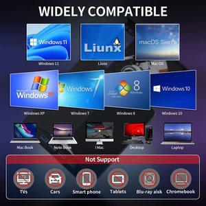 Reproductor de DVD 7 en 1 USB 3,0, grabadora de CD/DVD portátil con ordenador portátil, PC de escritorio, Windows 11/10/8/7, Linux, Mac OS, Unidad de CD/DVD externa - Product Image 5