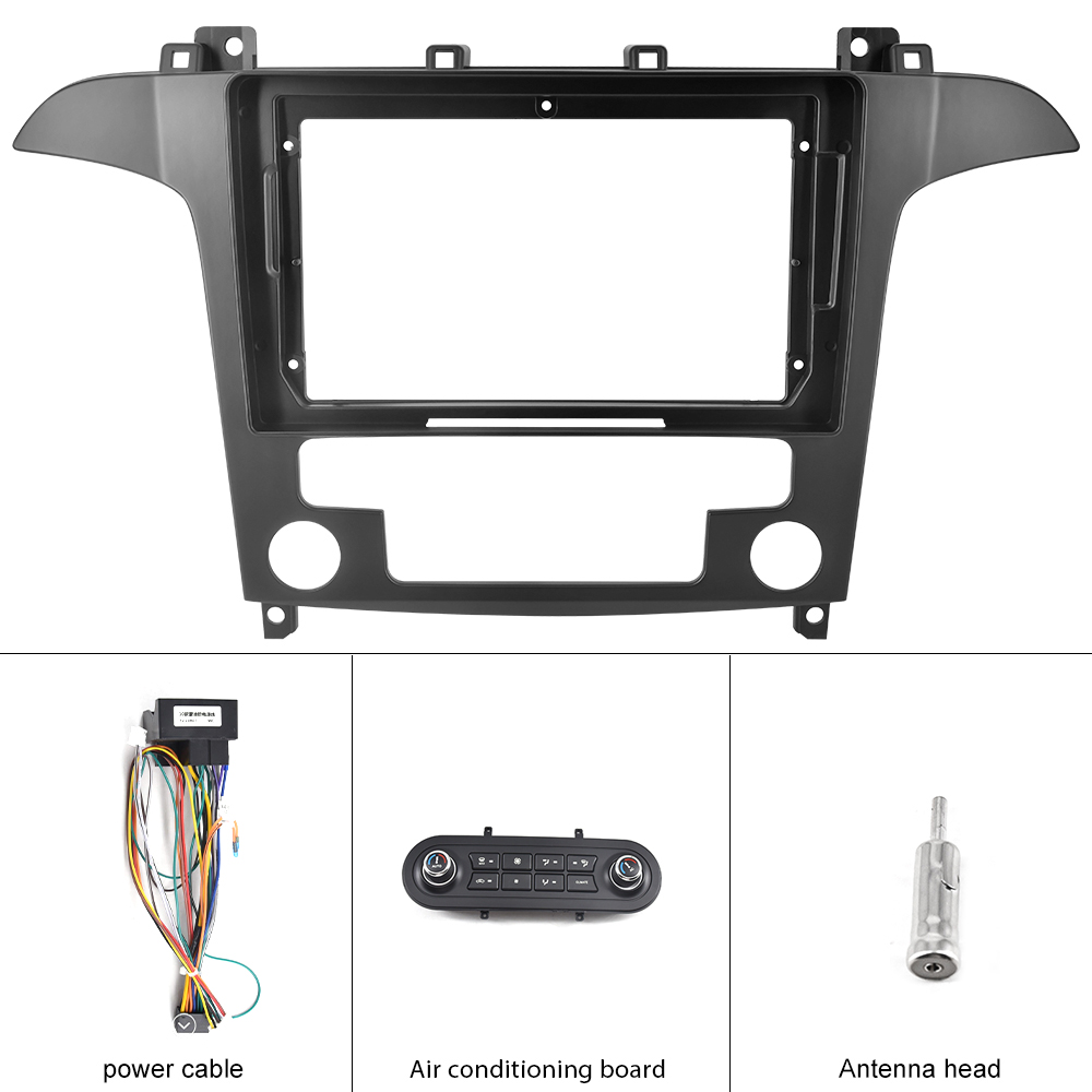 Podofo Car Radio Head Unit Installation Frame 9 Inch For Ford/S-MAX Automatic 2007-2008 With Air Conditioning Board