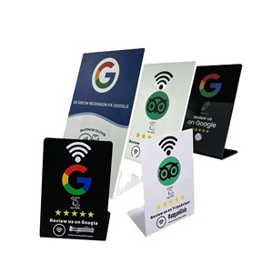 Tùy chỉnh in ấn Acrylic NFC Bảng hiển thị đứng tag213 menu nhà hàng NFC Google xem xét NFC bảng đứng hiển thị - Product Image 2