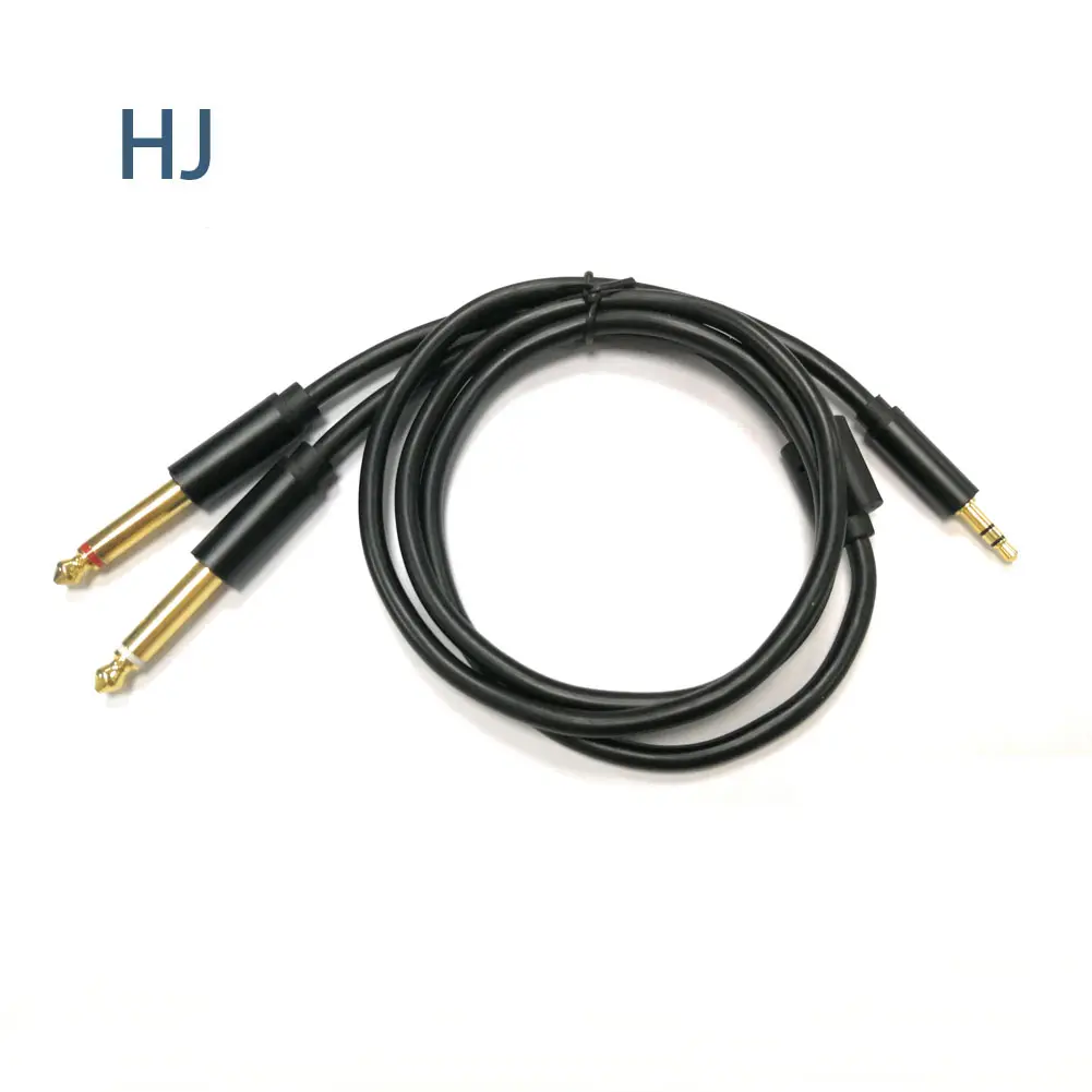 3,5mm к двойному 6,35 мм стерео аудио кабель 6,5 мм Aux кабель для гитарный усилитель, работающий на основании технологии "блютус" Акустический кабель 6,35 мм аудио кабель для динамик