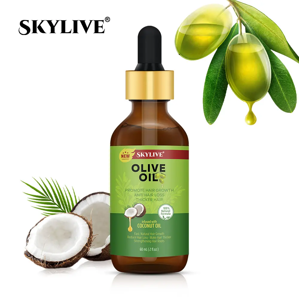 Produits capillaires Miele à l'huile d'olive et à la roulette avec logo personnalisé Huile de massage naturelle pour le cuir chevelu Huile pour la pousse des cheveux anti-démangeaisons