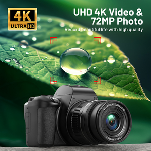 4Kデジタルカメラ72MPオートフォーカスポイントとシュートカム12X光学ズーム3インチフリップスクリーンWiFi Vlogカメラ2バッテリー - Product Image 2
