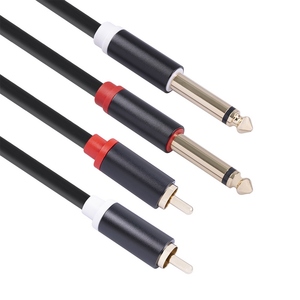 双1/4 ”TS至双RCA音频互连电缆2*6.35毫米公TS至2 RCA公适配器电线镀金插头 - Product Image 6