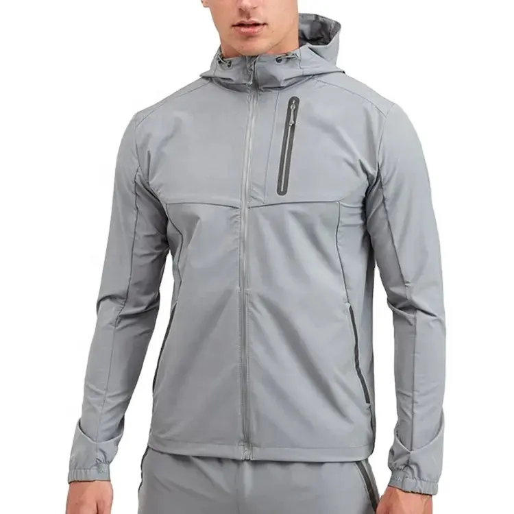 Homens personalizados zip up nylon impermeável tecido softshell ao ar livre blusão chuva corridas correndo jaqueta anorak casacos