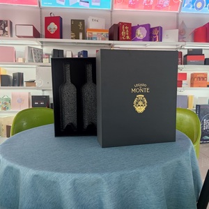 高级两瓶带两杯酒纸包装盒，用于中国带EVA插件的豪华红酒礼品盒 - Product Image 3