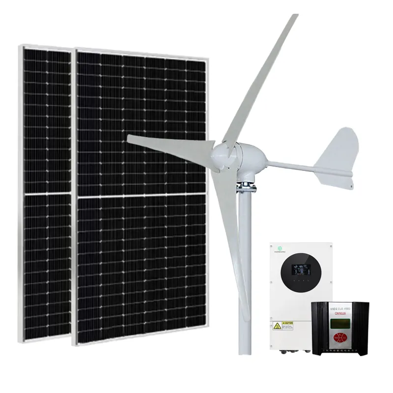 Home Power 5Kw 10Kw Solar Wind Fan Power Generator Hybrid Energy Power System