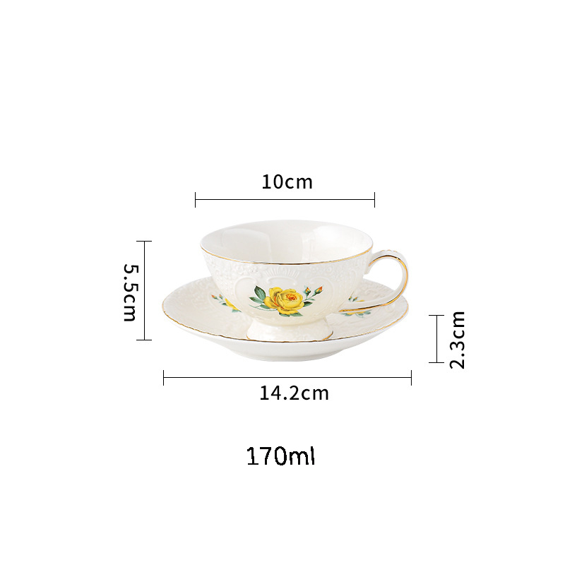 Yellow cup and saucer-A