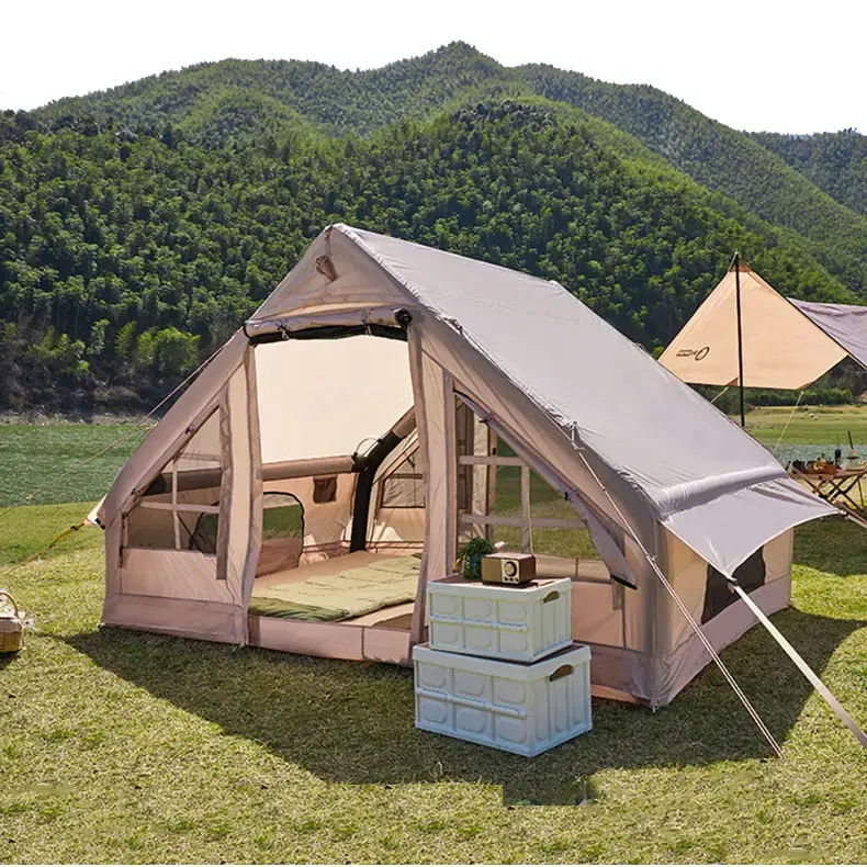 Personalizar tienda inflable automática para acampar al aire libre al por mayor pirámide impermeable engrosamiento equipo de camping