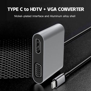 USB C至Vga HDMI适配器2合1 USB 3.1 Type-C至HDMI 4k 30hz Vga 1080p转换器适配器电缆 - Product Image 4