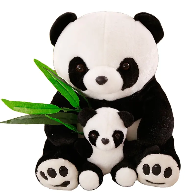 Hersteller kostenlose Probe Soft Cartoon Kuscheltier Panda Plüsch tier Mutter und Baby Puppe Muttertag Geschenk